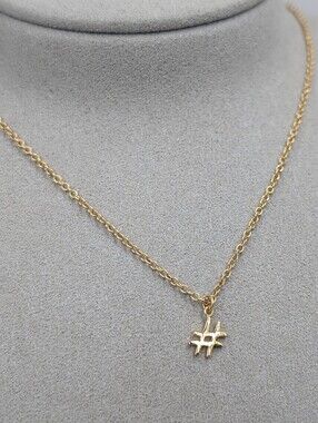 Gorjana Hashtag # Gold Pendant Necklace Retired M335